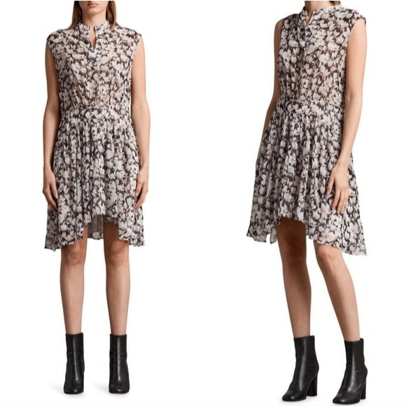 All Saints Dresses & Skirts - ALLSAINTS Victoria Magnolita Knee Length Floral Print Tiered Dress Womens 4